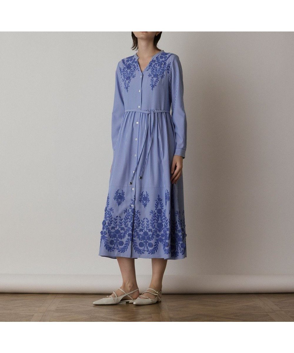 【グレース コンチネンタル/GRACE CONTINENTAL】のストライプ刺繍ワンピース 人気、トレンドファッション・服の通販 founy(ファニー) 　ファッション　Fashion　レディースファッション　Fashion for Women　ワンピース　Dresses　ストライプ　Stripe, Striped Pattern　リボン　Ribbon, Bow　今季　This Season, Current Season　夏　Summer　春　Spring　S/S・春夏　SS, Spring/Summer, Warm Season　 other-1|ID: prp329100004535242 ipo3291000000033709300