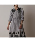 【グレース コンチネンタル/GRACE CONTINENTAL】のストライプ刺繍ワンピース 人気、トレンドファッション・服の通販 founy(ファニー) ファッション Fashion レディースファッション Fashion for Women ワンピース Dresses ストライプ Stripe, Striped Pattern リボン Ribbon, Bow 今季 This Season, Current Season 夏 Summer 春 Spring S/S・春夏 SS, Spring/Summer, Warm Season thumbnail ブラック|ID: prp329100004535242 ipo3291000000033709302