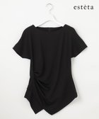 【23区/NIJYUSANKU】の【エステータ】トリアセストレッチクロス タック ブラウス 人気、トレンドファッション・服の通販 founy(ファニー) ファッション Fashion レディースファッション Fashion for Women トップス・カットソー Cut & Sew Tops シャツ・ブラウス・オフィスカジュアル Elegant Blouses & Button-Ups アシンメトリー Asymmetrical Style 春 Spring フィット Fit, Slim Fit ベーシック Basic, Essential 半袖 Short Sleeve, Half Sleeve S/S・春夏 SS, Spring/Summer, Warm Season 夏 Summer エレガント 上品 Elegant thumbnail ブラック系|ID: prp329100004535252 ipo3291000000033171179