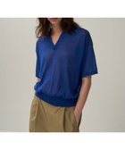 【エイトン/ATON】のCOMPACT COTTON スキッパーポロセーター BLUE|ID: prp329100004535253 ipo3291000000032050480