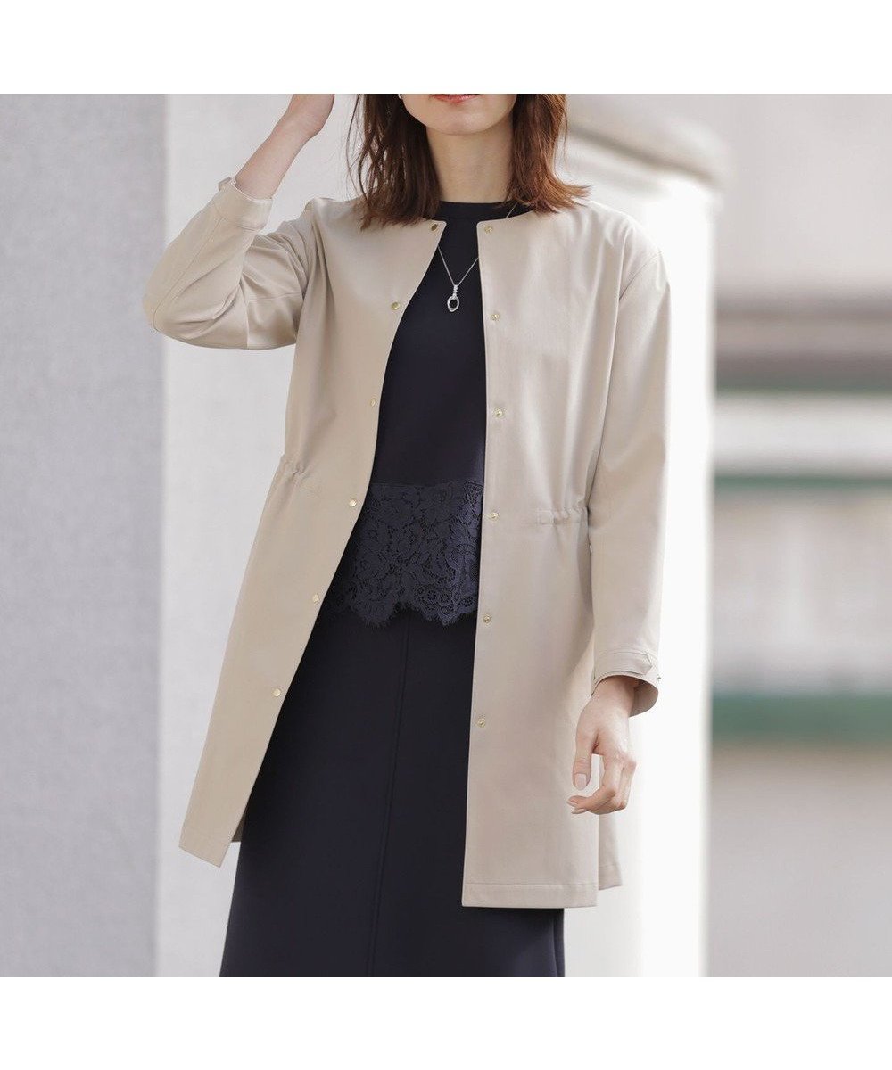 【ジェイ プレス/J.PRESS】の【洗える・撥水】ドライツイルストレッチ ノーカラー コート 人気、トレンドファッション・服の通販 founy(ファニー) 　ファッション　Fashion　レディースファッション　Fashion for Women　アウター　Coat / Outerwear Collection　コート・ロングコート・ピーコート　Long Coats, Peacoats & More　レディースジャケット・軽アウター　Jackets　インナー　Innerwear　春　Spring　洗える　Machine Washable　カフス　Cuff Design　ギャザー　Gathered, Ruffled　ジャケット　Jacket, Outerwear　ストレッチ　Stretch, Stretchy Fabric　ドット　Polka Dot, Dot Pattern　フィット　Fit, Slim Fit　フロント　Front, Front Design　S/S・春夏　SS, Spring/Summer, Warm Season　夏　Summer　 other-1|ID: prp329100004535259 ipo3291000000035663842