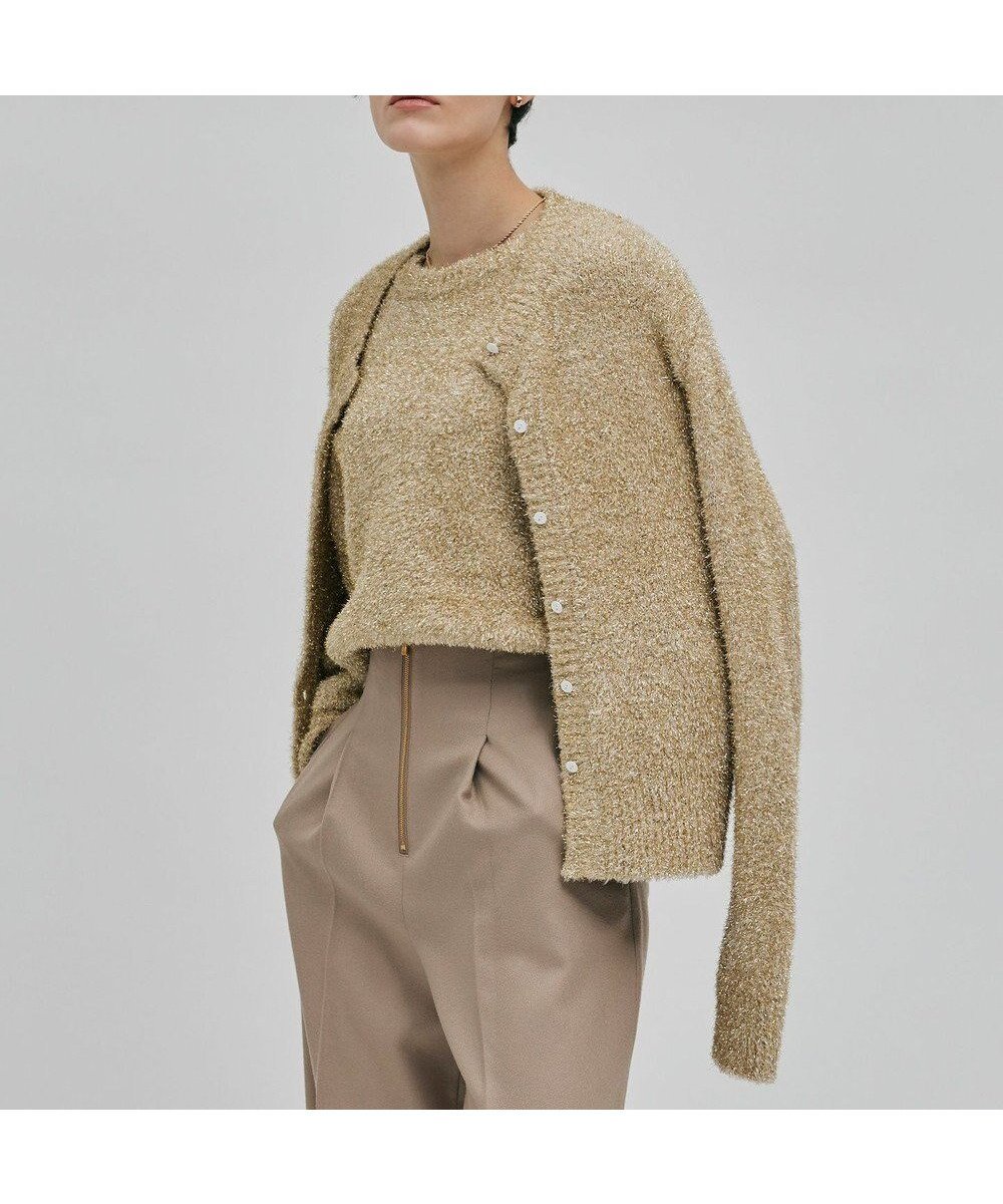 【ベイジ,/BEIGE,】の【洗える】MARRONNIERS / ラメテープヤーンカーディガン インテリア・キッズ・メンズ・レディースファッション・服の通販 founy(ファニー) 　ファッション　Fashion　レディースファッション　Fashion for Women　トップス・カットソー　Cut & Sew Tops　カーディガン・羽織り　Layered Style Cardigans　アンサンブル　Ensemble Set　カーディガン　Cardigan, Knitwear　スタイリッシュ　Stylish, Fashionable　トレンド　Trend, Trending Now　エレガント 上品　Elegant　洗える　Machine Washable　A/W・秋冬　Autumn/Winter　Gold|ID: prp329100004535283 ipo3291000000033541806