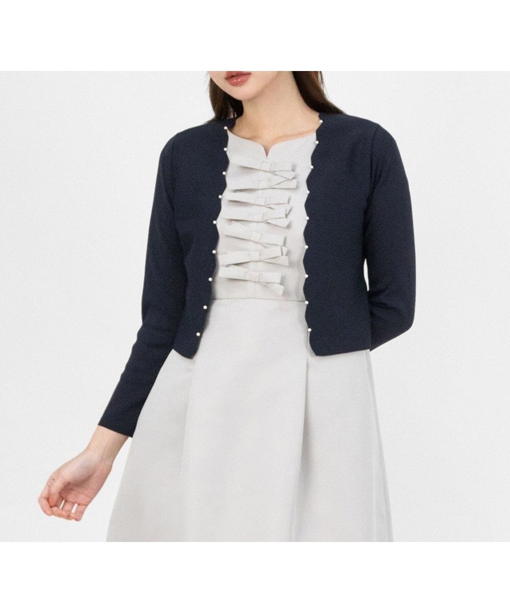 【トッカ/TOCCA】の【洗える】SCALLOP ボレロ インテリア・キッズ・メンズ・レディースファッション・服の通販 founy(ファニー) 　ファッション　Fashion　レディースファッション　Fashion for Women　アウター　Coat / Outerwear Collection　ボレロ・ショート丈ジャケット / ドレス羽織りに　Boleros & Short Jackets　2025年　2025　2025春夏・S/S　Spring/Summer 2025 SS25　スカラップ　Scallop, Scalloped Edge　ボレロ　Bolero, Short Cardigan　夏　Summer　S/S・春夏　SS, Spring/Summer, Warm Season　洗える　Machine Washable　A/W・秋冬　Autumn/Winter　ネイビー|ID: prp329100004535296 ipo3291000000033463656