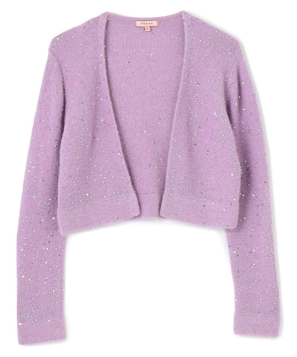 【トッカ/TOCCA】のSNOW STORM KNIT ボレロ インテリア・キッズ・メンズ・レディースファッション・服の通販 founy(ファニー) 　ファッション　Fashion　レディースファッション　Fashion for Women　アウター　Coat / Outerwear Collection　ボレロ・ショート丈ジャケット / ドレス羽織りに　Boleros & Short Jackets　トップス・カットソー　Cut & Sew Tops　ニット　Knit Tops & Sweaters　2024年　2024　2024-2025秋冬・A/W　Autumn/Winter 2024–25 AW24–25　冬　Winter / This Winter　スパンコール　Sequins, Sequin Embellishment　トレンド　Trend, Trending Now　ドレス　Dress, One-Piece　パーティ　Party, Party Style　フェミニン　Feminine, Girly　ボレロ　Bolero, Short Cardigan　A/W・秋冬　Autumn/Winter　ラベンダー系|ID: prp329100004535301 ipo3291000000036278520