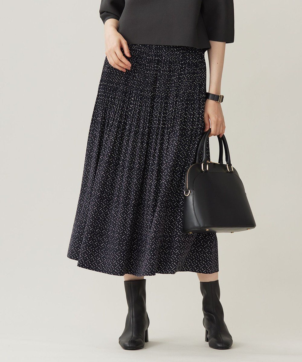 【自由区/JIYU-KU】の【セットアップ対応・洗える】ライトサテンプリーツ スカート インテリア・キッズ・メンズ・レディースファッション・服の通販 founy(ファニー) 　ファッション　Fashion　レディースファッション　Fashion for Women　セットアップ　Matching Sets　スカート・ミニ/ミディ/マキシ　Skirts / Mini, Midi & Maxi Skirts　スカート　Skirts　プリーツスカート / 上品フェミニンスタイル　Pleated Skirts　ストレッチ　Stretch, Stretchy Fabric　セットアップ　Set-Up, Coordinated Outfit　セレモニー　Ceremony　ドット　Polka Dot, Dot Pattern　ドレープ　Drape, Draping Fabric　プリーツ　Pleats, Pleated　モチーフ　Motif, Design Theme　夏　Summer　S/S・春夏　SS, Spring/Summer, Warm Season　洗える　Machine Washable　無地　Plain, Solid Color　A/W・秋冬　Autumn/Winter　ビジネス 仕事 通勤　Business / Work / Commuting　ブラック×ベージュ|ID: prp329100004535309 ipo3291000000033846322