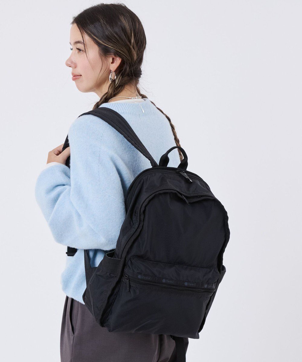 【レスポートサック/LeSportsac】のROUTE BACKPACK/リサイクルドブラックJP 人気、トレンドファッション・服の通販 founy(ファニー) 　ファッション　Fashion　レディースファッション　Fashion for Women　バッグ　Bags　クッション　Cushion, Throw Pillow　軽量　Lightweight, Ultra Light　シンプル　Simple, Minimal　スポーツ　Sports, Activewear　トラベル　Travel, Travel Gear　人気　Popular, Best Seller　プリント　Print, Printed Pattern　ポケット　Pocket, Pocket Detail　無地　Plain, Solid Color　リュック　Backpack, Rucksack　おすすめ　Recommended / Our Picks　旅行　Travel　ビジネス 仕事 通勤　Business / Work / Commuting　 other-1|ID: prp329100004535329 ipo3291000000034889797