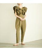 【ハッシュニュアンス/#Newans】のラッフルフリルオールインワン カーキ|ID: prp329100004535343 ipo3291000000035567519