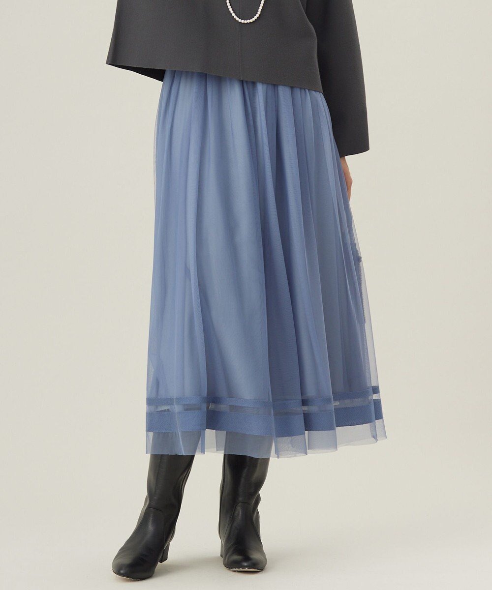 【自由区/JIYU-KU】の【洗える】チュールエンブロイダリー スカート インテリア・キッズ・メンズ・レディースファッション・服の通販 founy(ファニー) 　ファッション　Fashion　レディースファッション　Fashion for Women　スカート　Skirts　チュール　Tulip, Tulip Motif　エレガント 上品　Elegant　夏　Summer　春　Spring　S/S・春夏　SS, Spring/Summer, Warm Season　洗える　Machine Washable　ブルー|ID: prp329100004535355 ipo3291000000036298788