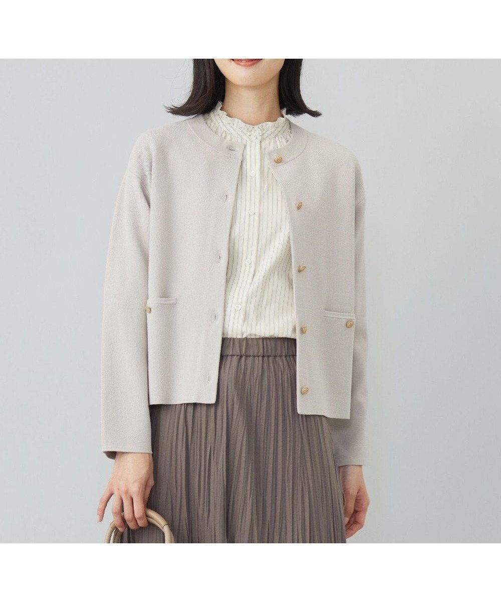 【ジェイ プレス/J.PRESS】の【洗える】VIS/PE ROME ニット カーディガン インテリア・キッズ・メンズ・レディースファッション・服の通販 founy(ファニー) ファッション Fashion レディースファッション Fashion for Women トップス・カットソー Cut & Sew Tops ニット Knit Tops & Sweaters カーディガン・羽織り Layered Style Cardigans 洗える Machine Washable カーディガン Cardigan, Knitwear ストレッチ Stretch, Stretchy Fabric ベーシック Basic, Essential ミドル Middle Length, Mid Height A/W・秋冬 Autumn/Winter エレガント 上品 Elegant グレージュ系|ID: prp329100004535369 ipo3291000000034337953