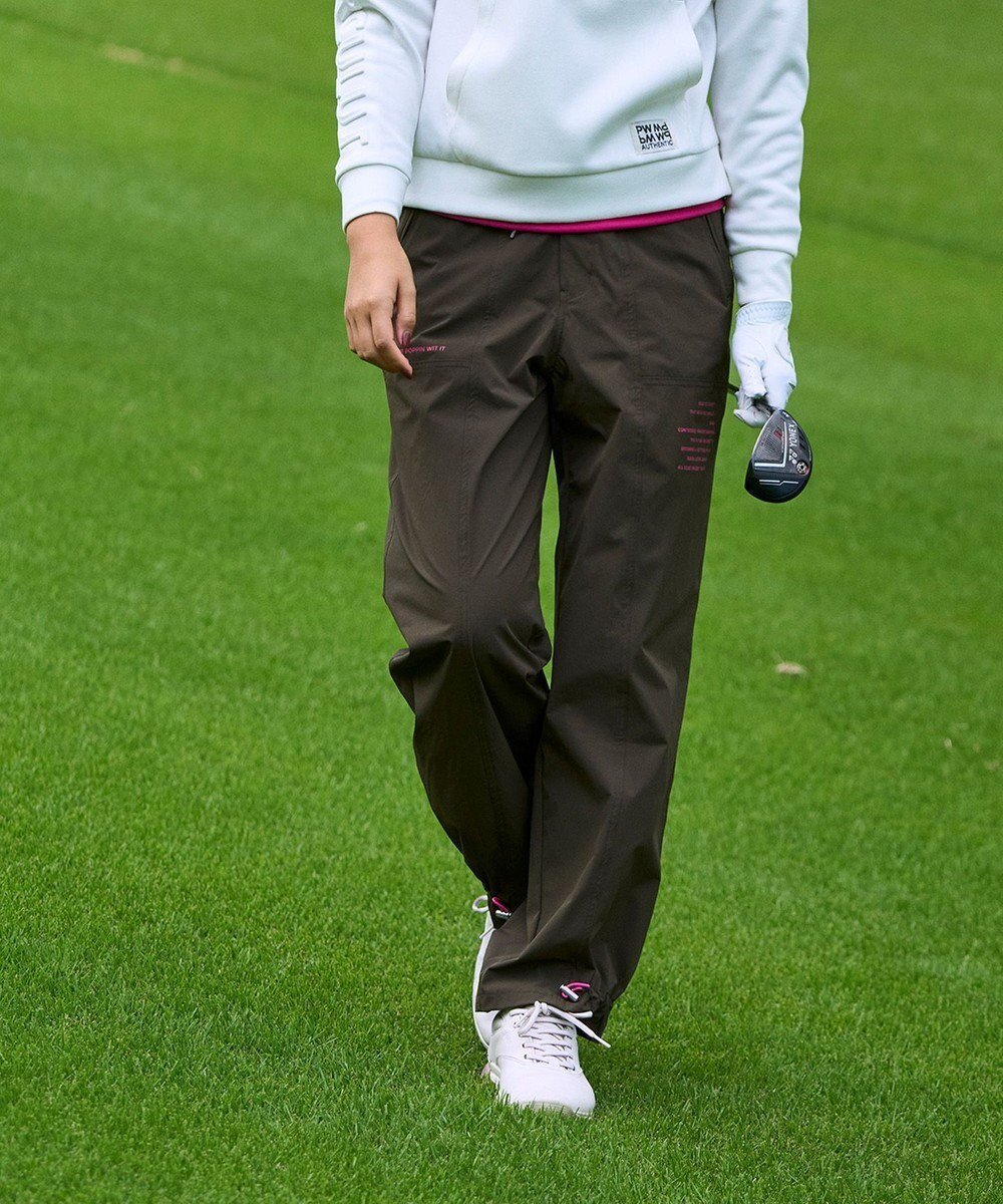 【ピーダブリュサーキュラス/PW CIRCULUS】の【撥水加工/軽量/ストレッチ】【WOMEN】カジュアルパンツ インテリア・キッズ・メンズ・レディースファッション・服の通販 founy(ファニー) 　ファッション　Fashion　レディースファッション　Fashion for Women　パンツ　Pants & Trousers　軽量　Lightweight, Ultra Light　シャーリング　Shirring, Ruched　シンプル　Simple, Minimal　ストレッチ　Stretch, Stretchy Fabric　スピンドル　Spindle, Drawcord　ダブル　Double, Double-Breasted　ボトム　Bottoms, Lower Wear　ポケット　Pocket, Pocket Detail　A/W・秋冬　Autumn/Winter　2024年　2024　ゴルフ　Golf　2024-2025秋冬・A/W　Autumn/Winter 2024–25 AW24–25　ダークブラウン系|ID: prp329100004535375 ipo3291000000033681433