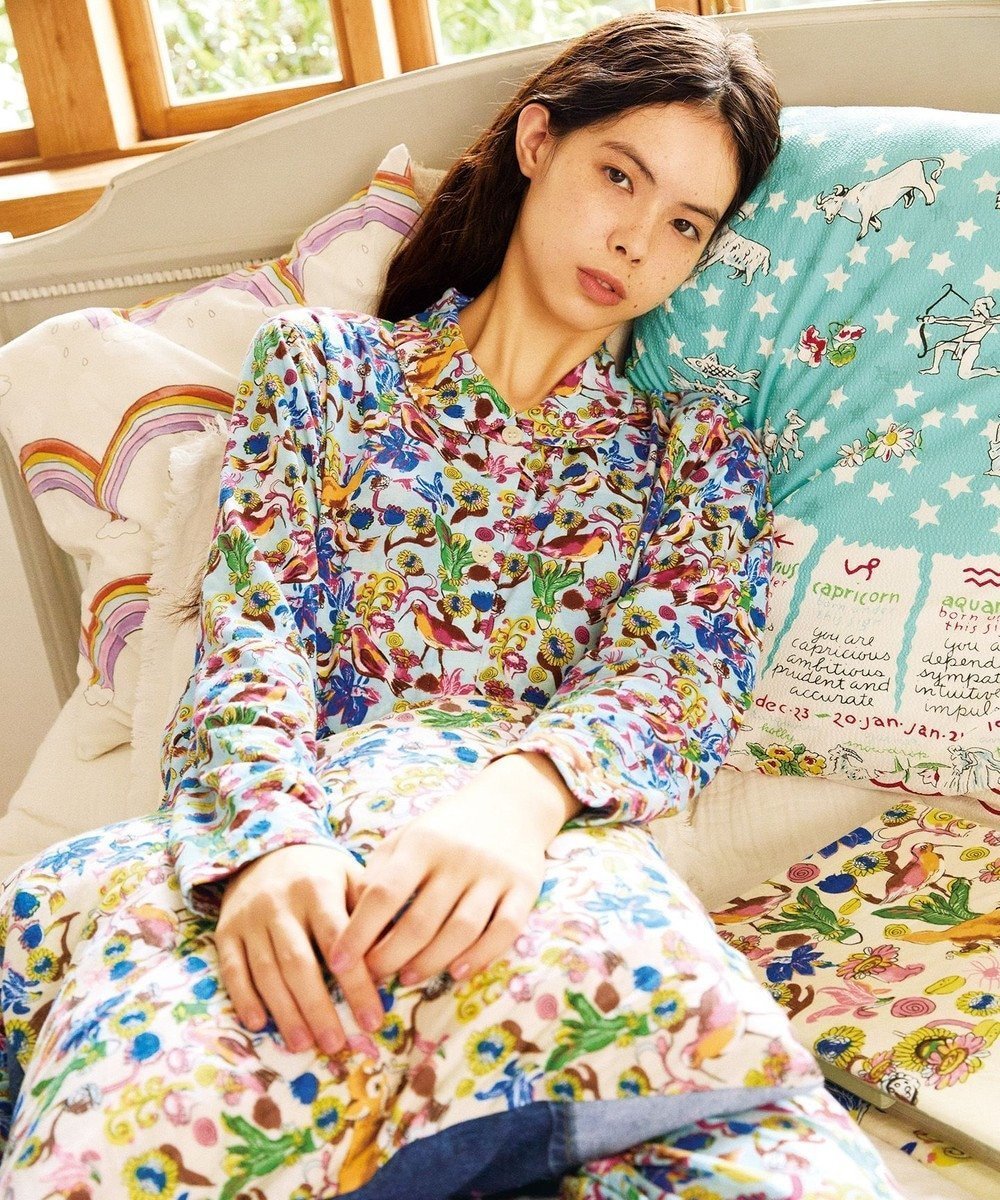 【ツモリチサト スリープ/tsumori chisato SLEEP】のツモリチサト パジャマ 長袖 長ズボン 綿100%(本体) UDX536 /ワコール インテリア・キッズ・メンズ・レディースファッション・服の通販 founy(ファニー) 　ファッション　Fashion　レディースファッション　WOMEN　トップス・カットソー　Tops/Tshirt　なめらか　Smooth　パジャマ　Pajamas　ボトム　Bottom　長袖　Long Sleeve　サックス|ID: prp329100004535377 ipo3291000000032051122