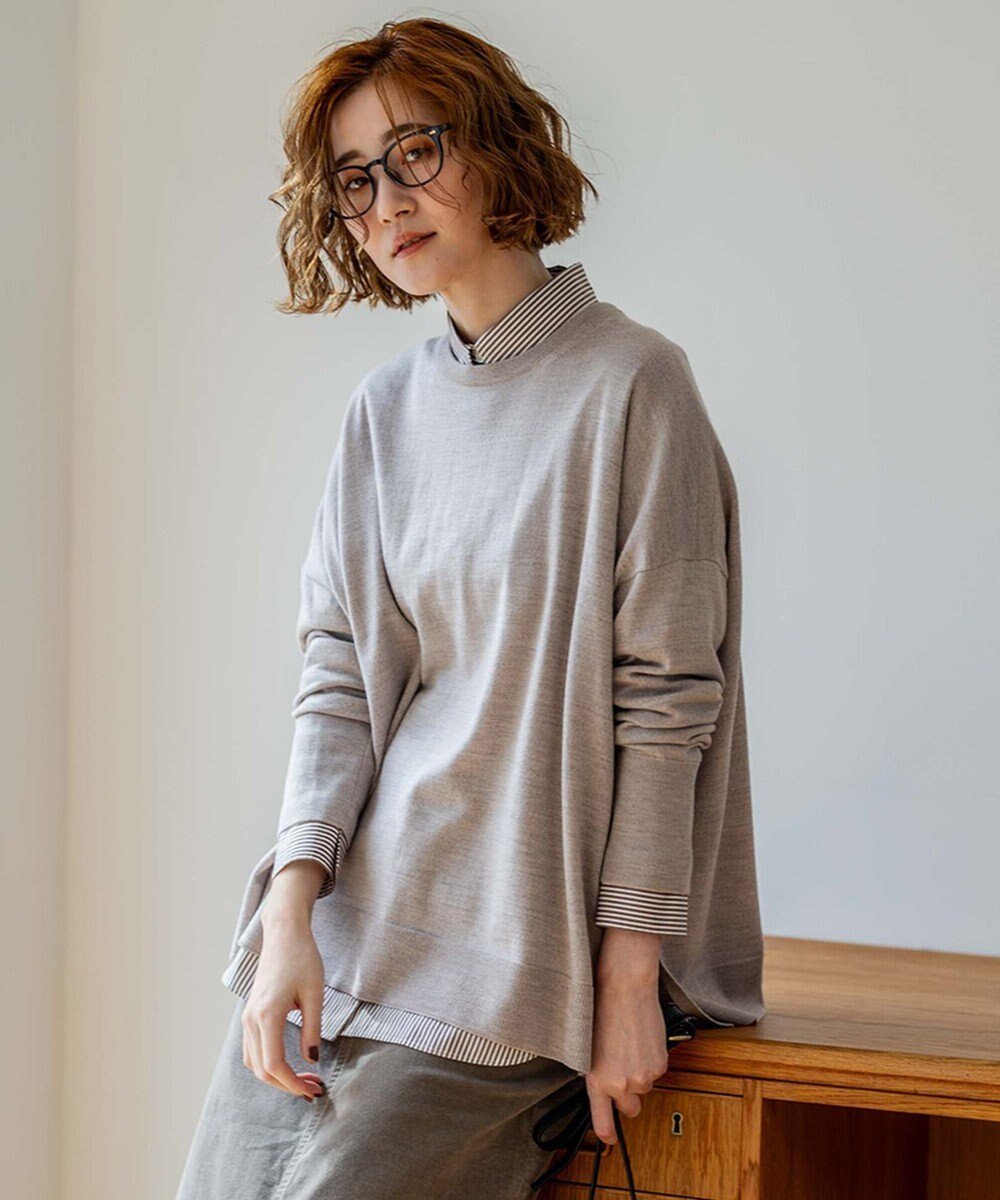 【23区/NIJYUSANKU】の【WEB限定カラーあり/洗える】ウーステッドウール ビッグシルエット ニット インテリア・キッズ・メンズ・レディースファッション・服の通販 founy(ファニー) 　ファッション　Fashion　レディースファッション　WOMEN　トップス・カットソー　Tops/Tshirt　ニット　Knit Tops　イエロー　Yellow　インナー　Inner　エレガント 上品　Elegant　オレンジ　Orange　洗える　Washable　今季　This Season　シルク　Silk　セーター　Sweater　タートルネック　Turtleneck　定番　Standard　ビッグ　Big　ヘムライン　Hemline　リラックス　Relax　A/W・秋冬　Aw・Autumn/Winter・Fw・Fall-Winter　冬　Winter　おすすめ　Recommend　2023年　2023　2023-2024秋冬・A/W　Aw/Autumn/Winter//Fw/Fall-Winter/2023-2024　ブラウン系|ID: prp329100004535385 ipo3291000000032144799