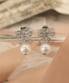 【ティアクラッセ/Tiaclasse】の【金属アレルギー対応/選べる2タイプ】リボン+パールピアス シルバーA|ID: prp329100004535417 ipo3291000000035406787