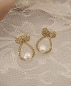 【ティアクラッセ/Tiaclasse】の【金属アレルギー対応/選べる2タイプ】リボン+パールピアス ゴールドB|ID: prp329100004535417 ipo3291000000035406789