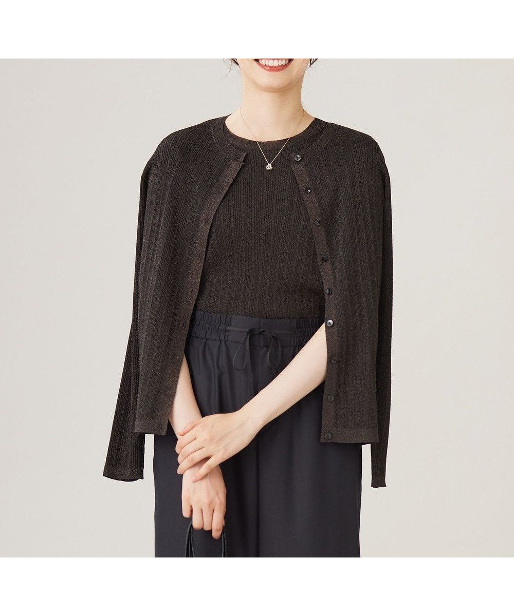 【自由区/JIYU-KU】の【カタログ掲載・アンサンブル対応・洗える】グリッターリブ カーディガン インテリア・キッズ・メンズ・レディースファッション・服の通販 founy(ファニー) ファッション Fashion レディースファッション Fashion for Women トップス・カットソー Cut & Sew Tops カーディガン・羽織り Layered Style Cardigans アンサンブルニット Knit Ensembles & Twin Sets アンサンブル Ensemble Set カーディガン Cardigan, Knitwear グリッター Glitter, Sparkle シンプル Simple, Minimal トレンド Trend, Trending Now 洗える Machine Washable A/W・秋冬 Autumn/Winter ダークブラウン|ID: prp329100004535512 ipo3291000000034190353