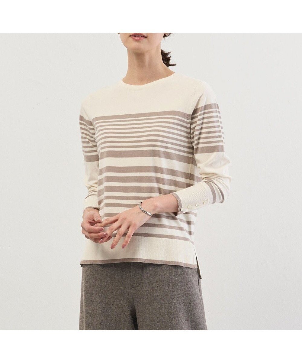 【ジェイ プレス/J.PRESS】のVIGODA ボーダー ニット 人気、トレンドファッション・服の通販 founy(ファニー) 　ファッション　Fashion　レディースファッション　Fashion for Women　トップス・カットソー　Cut & Sew Tops　ニット　Knit Tops & Sweaters　ストレッチ　Stretch, Stretchy Fabric　セーター　Sweater, Knitwear　ツイスト　Tweed, Tweed Fabric　ボーダー　Border, Stripe　ロング　Long, Long-Length　エレガント 上品　Elegant　A/W・秋冬　Autumn/Winter　 other-1|ID: prp329100004535521 ipo3291000000034809611