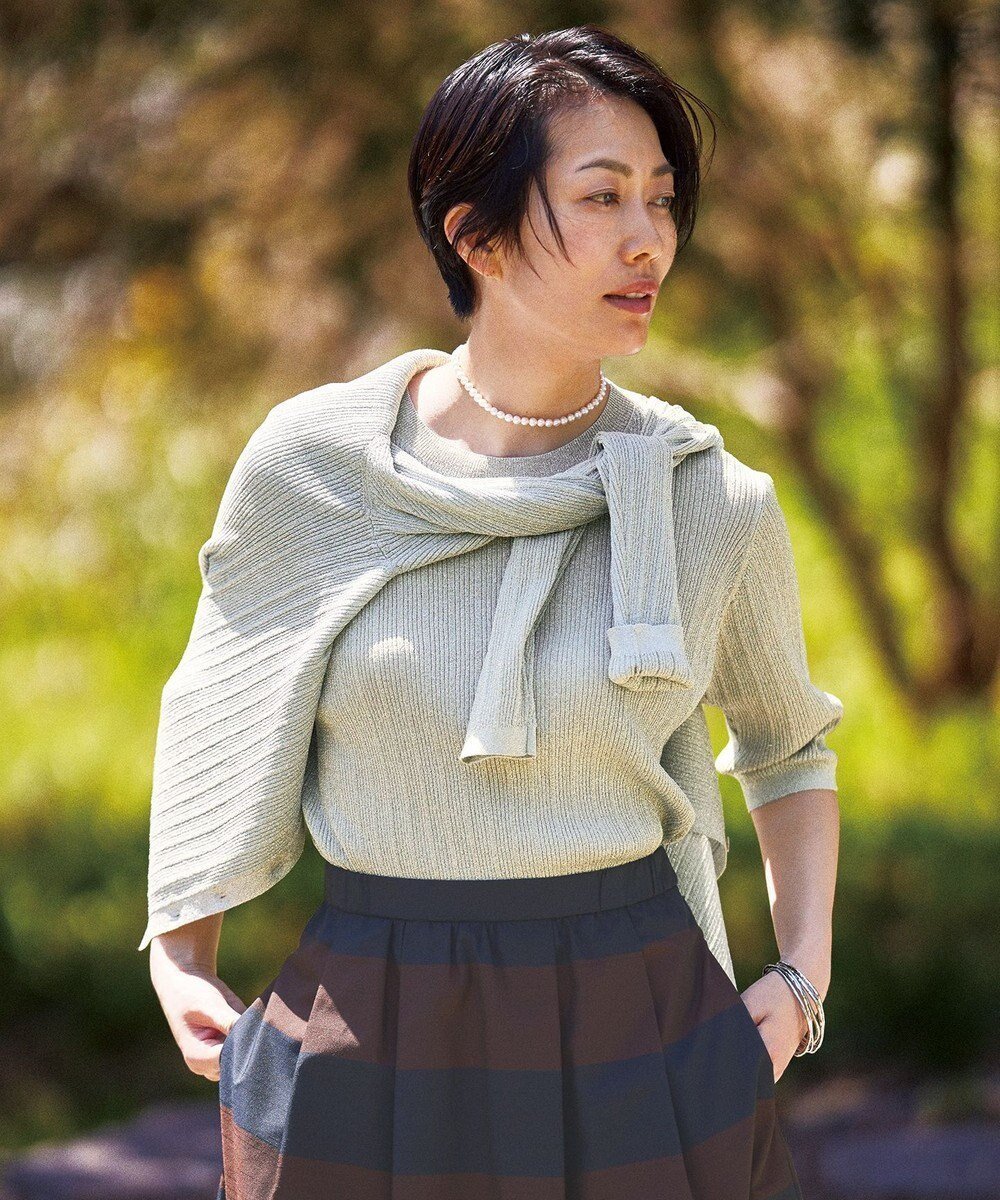 【自由区/JIYU-KU】の【カタログ掲載・アンサンブル対応・洗える】グリッターリブプルオーバー ニット インテリア・キッズ・メンズ・レディースファッション・服の通販 founy(ファニー) ファッション Fashion レディースファッション Fashion for Women トップス・カットソー Cut & Sew Tops ニット Knit Tops & Sweaters アンサンブルニット Knit Ensembles & Twin Sets カジュアルプルオーバー・ニットトップス Pullovers & Knit Tops / Casual Pullovers おすすめ Recommended / Our Picks アンサンブル Ensemble Set カーディガン Cardigan, Knitwear グリッター Glitter, Sparkle シンプル Simple, Minimal セーター Sweater, Knitwear トレンド Trend, Trending Now 洗える Machine Washable A/W・秋冬 Autumn/Winter ライトグレー|ID: prp329100004535536 ipo3291000000034232856