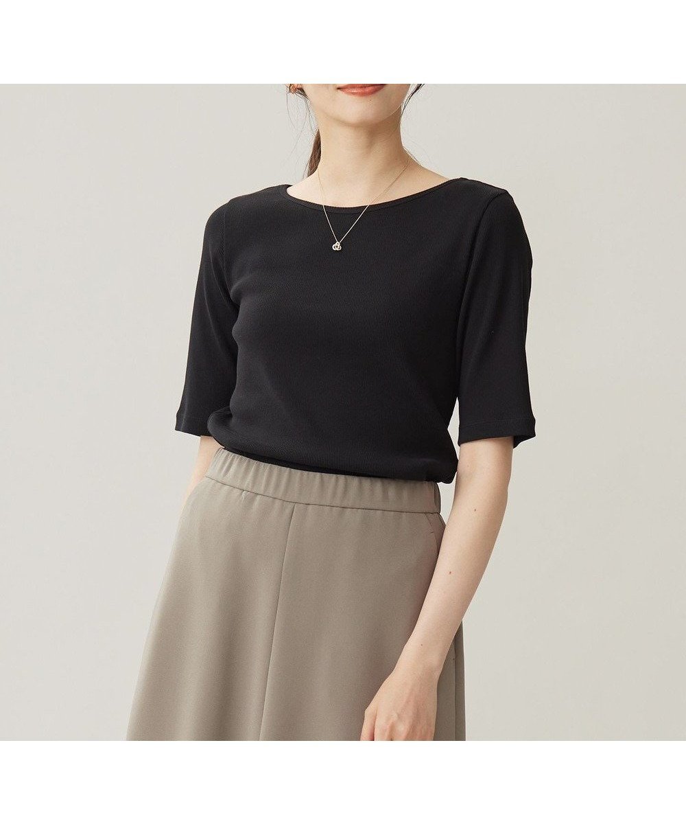 【自由区/JIYU-KU】の【洗える】ソフトリブ5分袖 Tシャツ 人気、トレンドファッション・服の通販 founy(ファニー) 　ファッション　Fashion　レディースファッション　Fashion for Women　トップス・カットソー　Cut & Sew Tops　シャツ・ブラウス・オフィスカジュアル　Elegant Blouses & Button-Ups　ロングTシャツ・Tシャツ　Longline T-Shirts & Tees　カットソー・ベーシックTシャツ　Cut-and-Sewn Tops / Stretch Tees & Basics　インナー　Innerwear　カットソー　Cut and Sewn Top　ジャケット　Jacket, Outerwear　ベーシック　Basic, Essential　夏　Summer　S/S・春夏　SS, Spring/Summer, Warm Season　洗える　Machine Washable　A/W・秋冬　Autumn/Winter　 other-1|ID: prp329100004535551 ipo3291000000033679931