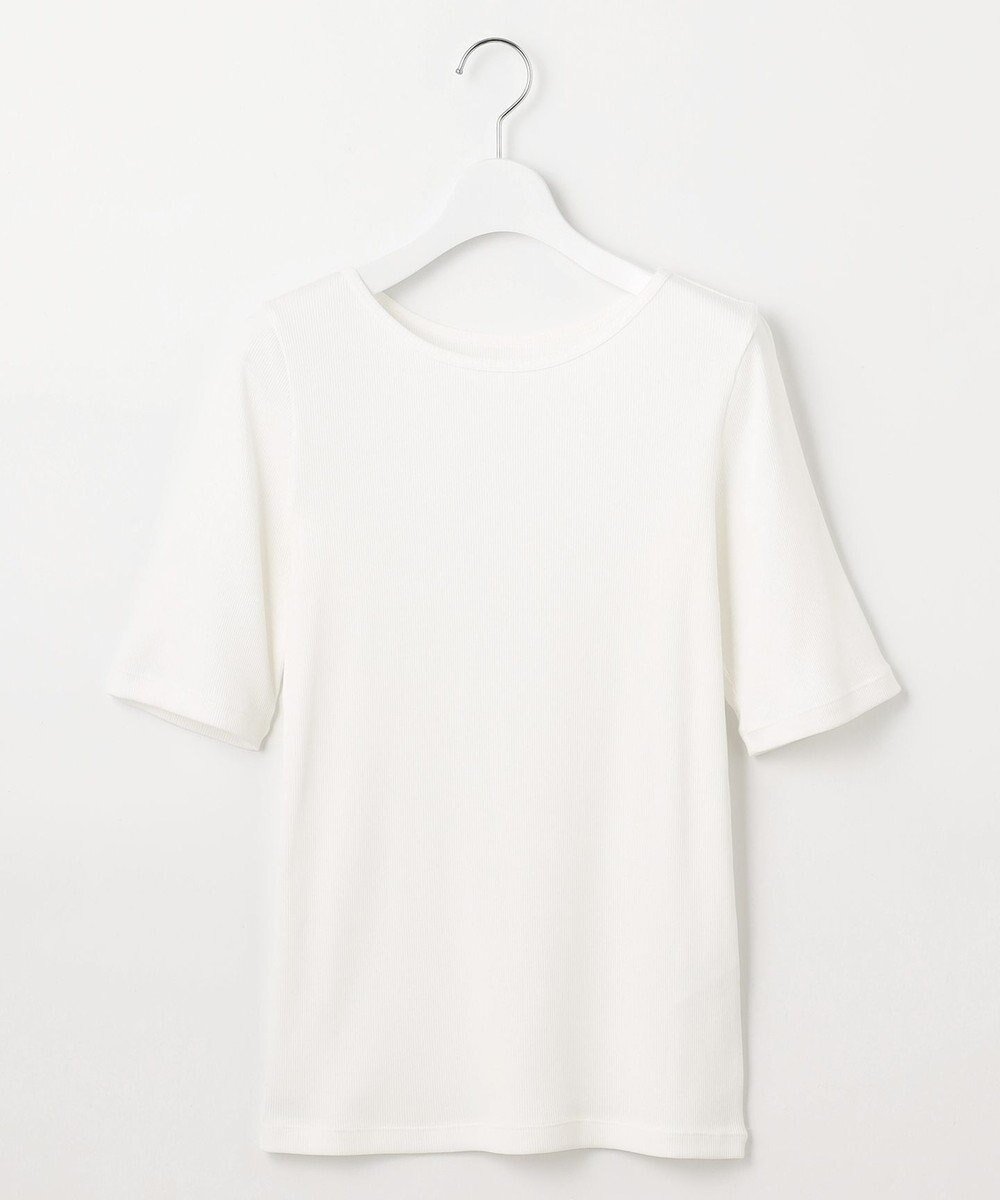 【自由区/JIYU-KU】の【洗える】ソフトリブ5分袖 Tシャツ インテリア・キッズ・メンズ・レディースファッション・服の通販 founy(ファニー) 　ファッション　Fashion　レディースファッション　Fashion for Women　トップス・カットソー　Cut & Sew Tops　シャツ・ブラウス・オフィスカジュアル　Elegant Blouses & Button-Ups　ロングTシャツ・Tシャツ　Longline T-Shirts & Tees　カットソー・ベーシックTシャツ　Cut-and-Sewn Tops / Stretch Tees & Basics　インナー　Innerwear　カットソー　Cut and Sewn Top　ジャケット　Jacket, Outerwear　ベーシック　Basic, Essential　夏　Summer　S/S・春夏　SS, Spring/Summer, Warm Season　洗える　Machine Washable　A/W・秋冬　Autumn/Winter　オフ|ID: prp329100004535551 ipo3291000000033679936
