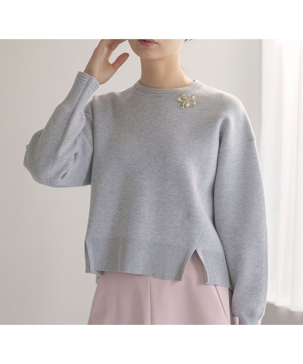 【組曲/KUMIKYOKU】のスウェットライクニットプルオーバー 人気、トレンドファッション・服の通販 founy(ファニー) 　ファッション　Fashion　レディースファッション　Fashion for Women　トップス・カットソー　Cut & Sew Tops　ニット　Knit Tops & Sweaters　レディースパーカー・カジュアルフーディー　Casual Hoodies & Sweatshirts　カジュアルプルオーバー・ニットトップス　Pullovers & Knit Tops / Casual Pullovers　スウェット・クルーネックトップス　Sweatshirts & Crewnecks / Relaxed Fit Sweat Tops　春　Spring　カットソー　Cut and Sewn Top　クロップド　Cropped, Short Length　ショルダー　Shoulder, Shoulder Strap　スウェット / スエット　Sweatshirt, Sweatwear　ストレッチ　Stretch, Stretchy Fabric　スリット　Slit, Slit Detail　セーター　Sweater, Knitwear　ダブル　Double, Double-Breasted　トレンド　Trend, Trending Now　ドロップ　Drop Shoulder, Dropped Style　バランス　Balance, Style Balance　S/S・春夏　SS, Spring/Summer, Warm Season　おすすめ　Recommended / Our Picks　夏　Summer　 other-1|ID: prp329100004535553 ipo3291000000033480244