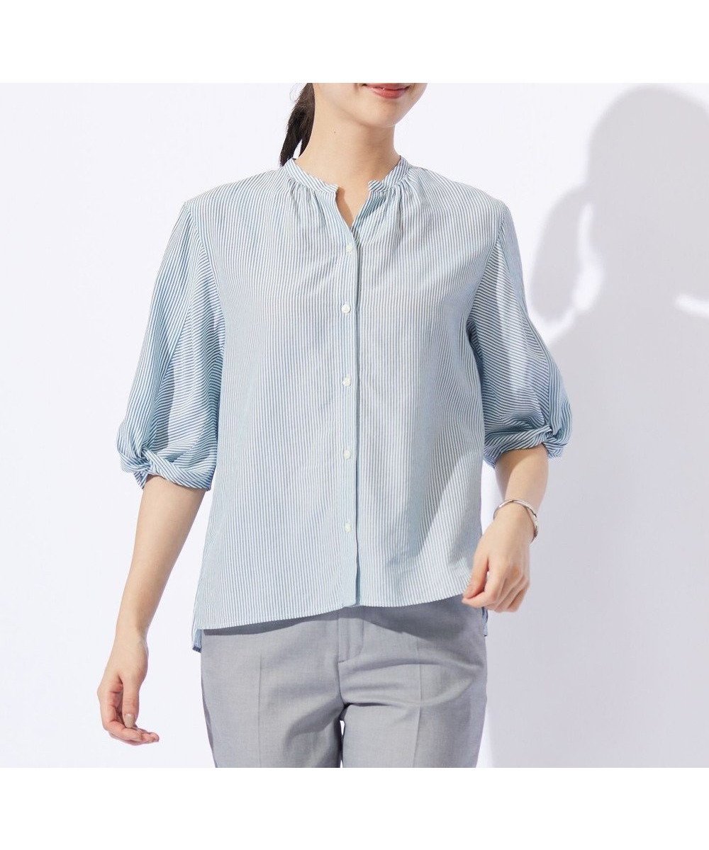 【ジェイ プレス/J.PRESS】の【洗える】バイカラーギンガム ストライプ ブラウス インテリア・キッズ・メンズ・レディースファッション・服の通販 founy(ファニー) ファッション Fashion レディースファッション Fashion for Women トップス・カットソー Cut & Sew Tops シャツ・ブラウス・オフィスカジュアル Elegant Blouses & Button-Ups 春 Spring 洗える Machine Washable ギンガム Gingham, Gingham Fabric ストライプ Stripe, Striped Pattern スリット Slit, Slit Detail チェック Check, Plaid, Tartan ベーシック Basic, Essential ロング Long, Long-Length S/S・春夏 SS, Spring/Summer, Warm Season おすすめ Recommended / Our Picks 夏 Summer エレガント 上品 Elegant シーブルー系1|ID: prp329100004535608 ipo3291000000034253358