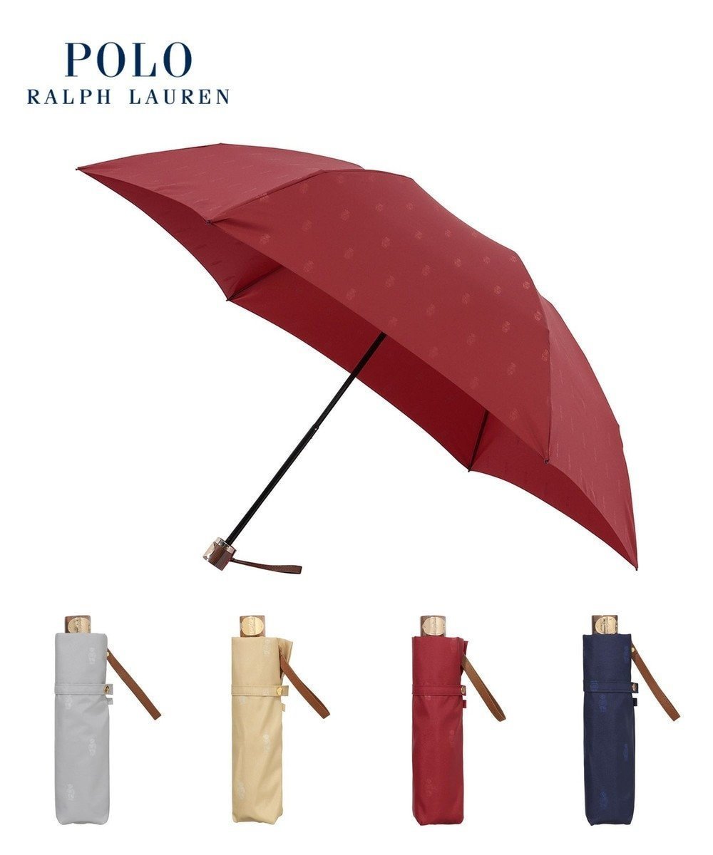 【ムーンバット/MOONBAT】のPOLO RALPH LAUREN 【日本製】折りたたみ傘 POLO BEARジャカード インテリア・キッズ・メンズ・レディースファッション・服の通販 founy(ファニー) 　ファッション　Fashion　レディースファッション　WOMEN　傘 / レイングッズ　Umbrellas/Rainwear　アイビー　Ivy　ウッド　Wood　傘　Umbrella　シンプル　Simple　ジャカード　Jacquard　ニューヨーク　New York　日本製　Made In Japan　旅行　Travel　ビジネス 仕事 通勤　Business　レッド|ID: prp329100004535620 ipo3291000000032148131