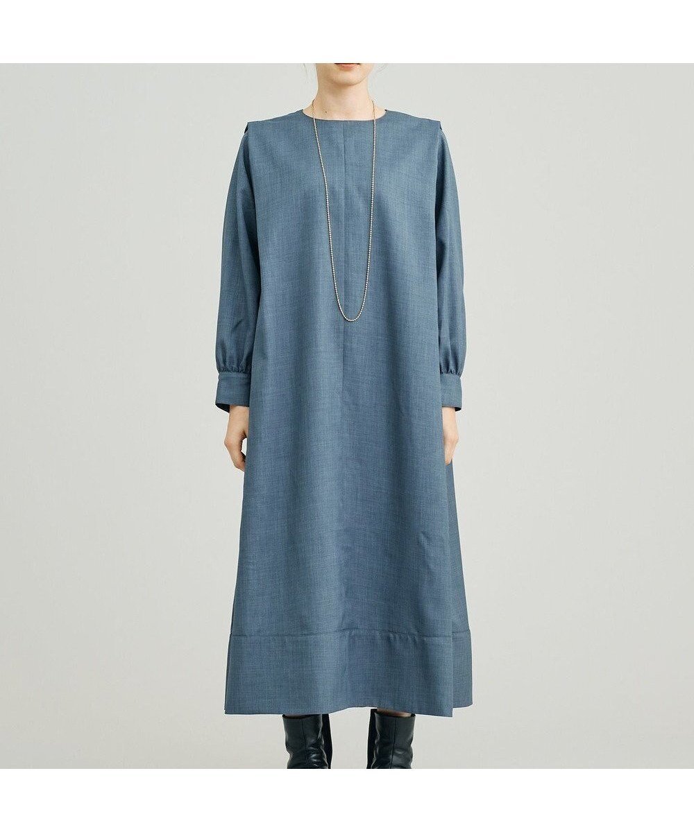 【ジェイプレスヨークストリート/J.PRESS YORK STREET】の【WOMEN】ショルダータック ワンピース インテリア・キッズ・メンズ・レディースファッション・服の通販 founy(ファニー) 　ファッション　Fashion　レディースファッション　Ladies' Fashion Online　ワンピース　Dress　ショルダー　Shoulder　ショート　Short　フレア　Flare　エレガント 上品　Elegant　冬　Winter　楽ちん　Easy　A/W・秋冬　Aw・Autumn/Winter・Fw・Fall-Winter　ダルブルー系|ID: prp329100004535668 ipo3291000000032563902