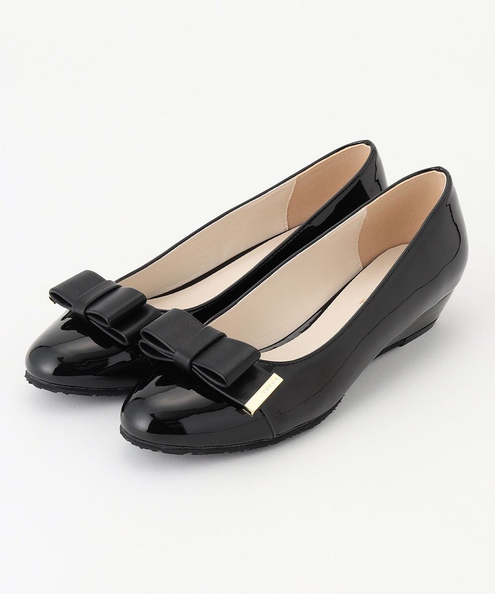 【トッカ/TOCCA】の【晴雨兼用】NUANCE RIBBON RAINPUMPS レインパンプス インテリア・キッズ・メンズ・レディースファッション・服の通販 founy(ファニー) 　ファッション　Fashion　レディースファッション　WOMEN　エナメル　Enamel　クッション　Cushion　フェミニン　Feminine　フォルム　Form　メタル　Metal　モダン　Modern　リボン　Ribbon　リュクス　Luxe　A/W・秋冬　Aw・Autumn/Winter・Fw・Fall-Winter　冬　Winter　ビジネス 仕事 通勤　Business　ブラック系|ID: prp329100004535695 ipo3291000000032052635