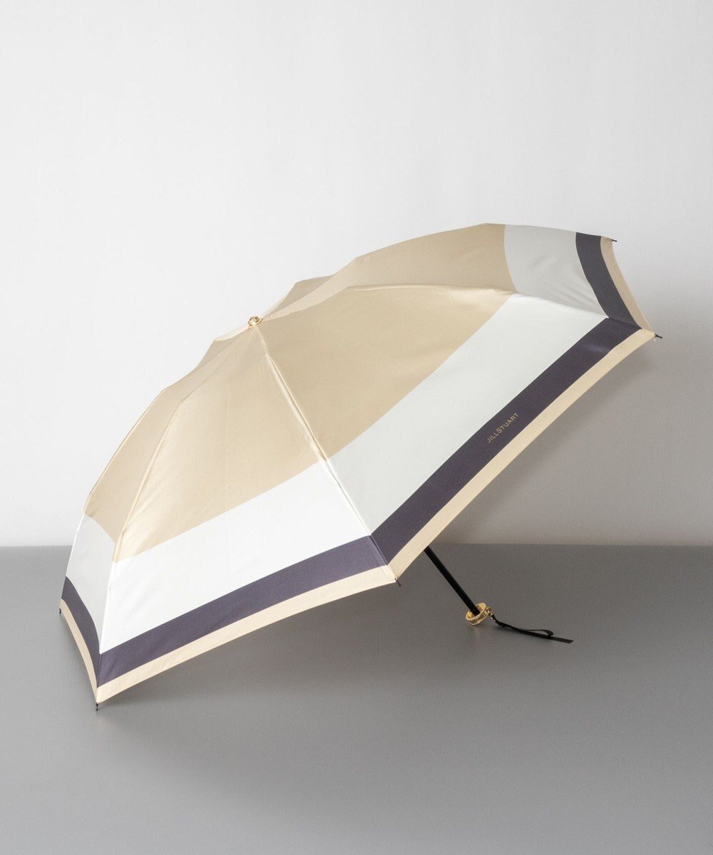 【アウロラ/AURORA】のJILL STUART ジル スチュアート バイカラー柄 雨傘(折り畳みミニ傘) インテリア・キッズ・メンズ・レディースファッション・服の通販 founy(ファニー) 　ファッション　Fashion　レディースファッション　WOMEN　傘 / レイングッズ　Umbrellas/Rainwear　シンプル　Simple　ツイル　Twill　ブロック　Block　プリント　Print　エレガント 上品　Elegant　傘　Umbrella　ベージュ|ID: prp329100004535702 ipo3291000000032052662