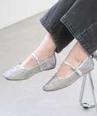 【ブリジット バーキン/Bridget Birkin】の【Bridget Birkin】ドットビジューチュールフラットシューズ シルバー雑材|ID: prp329100004535715 ipo3291000000032677847