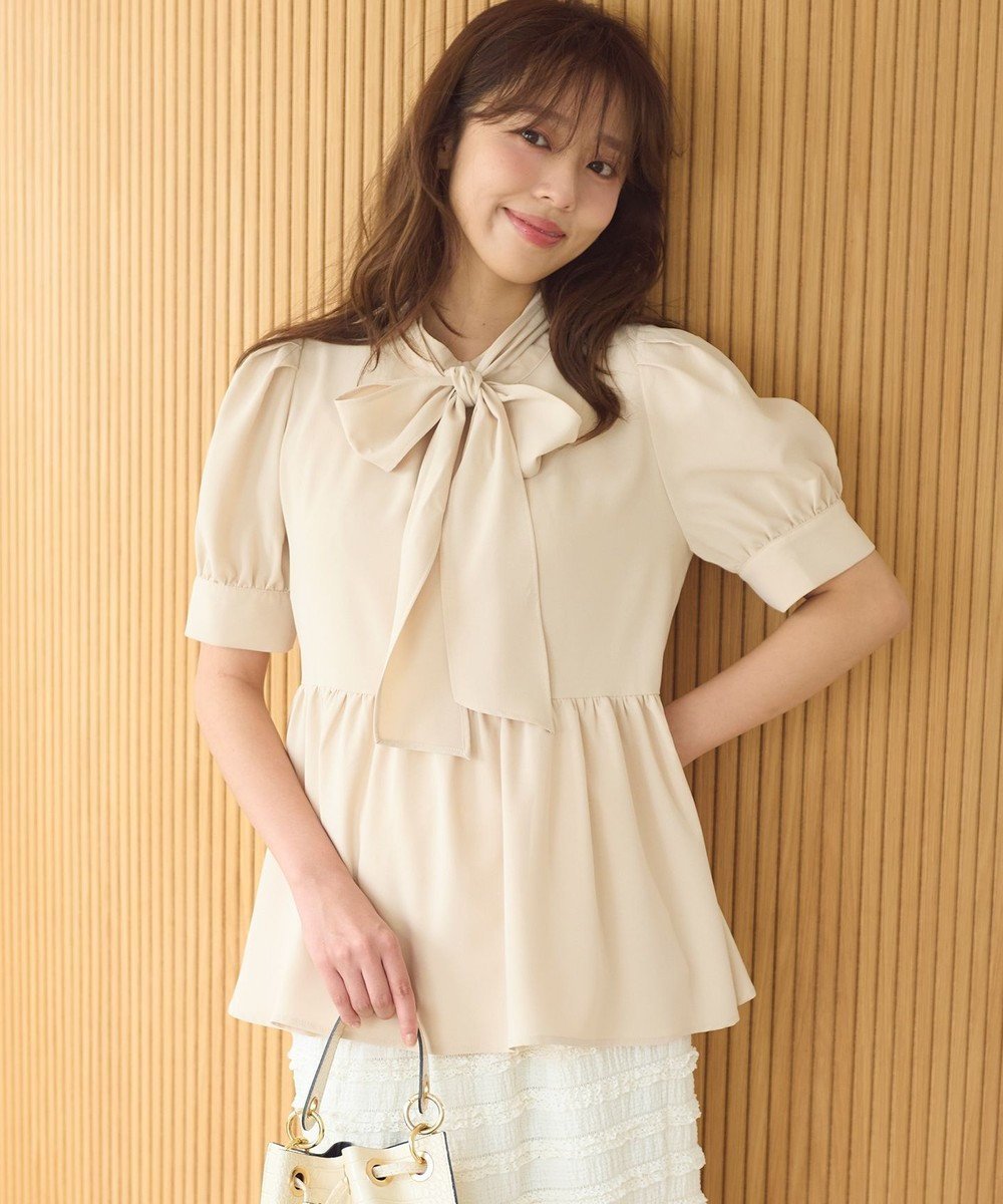 【フェルゥ/Feroux】の【洗える】ペプラム ボウタイブラウス 人気、トレンドファッション・服の通販 founy(ファニー) 　ファッション　Fashion　レディースファッション　WOMEN　トップス・カットソー　Tops/Tshirt　シャツ/ブラウス　Shirts/Blouses　春　Spring　洗える　Washable　ジョーゼット　Georgette　ペプラム　Peplum　S/S・春夏　Ss・Spring/Summer　おすすめ　Recommend　夏　Summer　エレガント 上品　Elegant　ビジネス 仕事 通勤　Business　 other-1|ID: prp329100004535732 ipo3291000000032135009