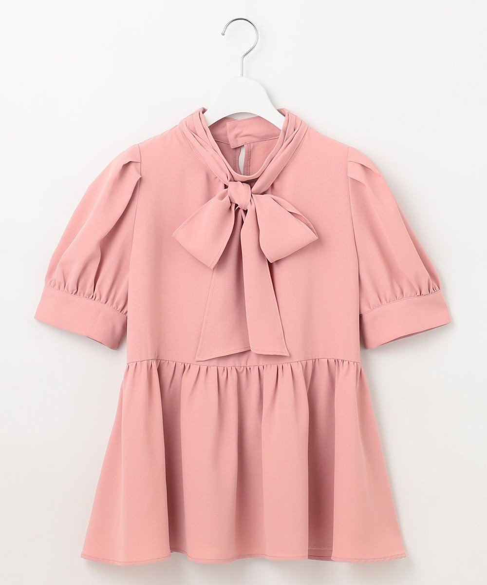 【フェルゥ/Feroux】の【洗える】ペプラム ボウタイブラウス インテリア・キッズ・メンズ・レディースファッション・服の通販 founy(ファニー) 　ファッション　Fashion　レディースファッション　WOMEN　トップス・カットソー　Tops/Tshirt　シャツ/ブラウス　Shirts/Blouses　春　Spring　洗える　Washable　ジョーゼット　Georgette　ペプラム　Peplum　S/S・春夏　Ss・Spring/Summer　おすすめ　Recommend　夏　Summer　エレガント 上品　Elegant　ビジネス 仕事 通勤　Business　ピンク系|ID: prp329100004535732 ipo3291000000032135015