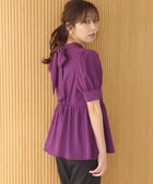 【フェルゥ/Feroux】の【洗える】ペプラム ボウタイブラウス パープル系|ID: prp329100004535732 ipo3291000000034233455