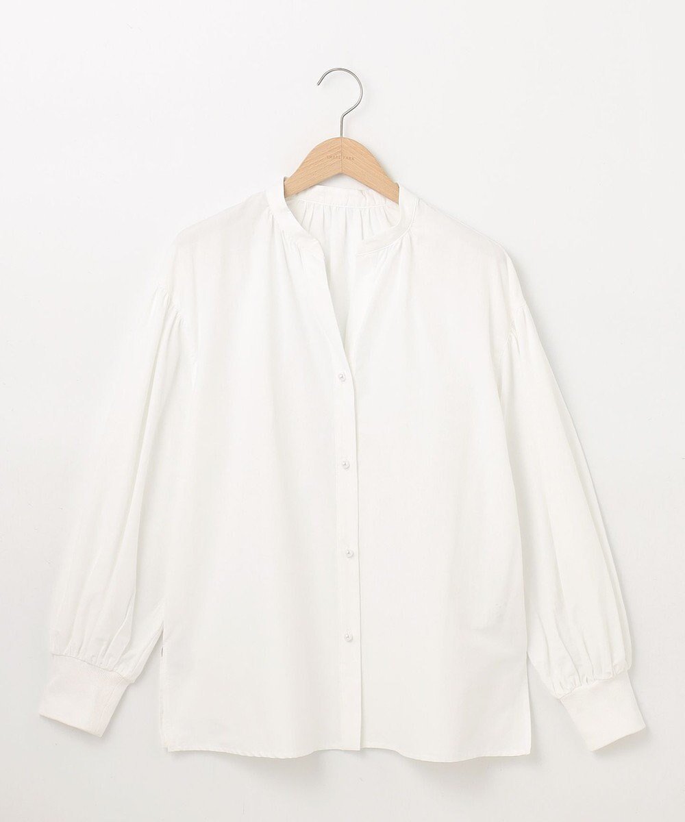 【シェアパーク/SHARE PARK】のスキッパーネックギャザーブラウス 人気、トレンドファッション・服の通販 founy(ファニー) 　ファッション　Fashion　レディースファッション　WOMEN　トップス・カットソー　Tops/Tshirt　シャツ/ブラウス　Shirts/Blouses　春　Spring　洗える　Washable　ギャザー　Gather　スキッパー　Skipper　フェミニン　Feminine　ブロード　Broad　S/S・春夏　Ss・Spring/Summer　再入荷　Restock/Back In Stock/Re Arrival　夏　Summer　 other-1|ID: prp329100004535741 ipo3291000000032052861