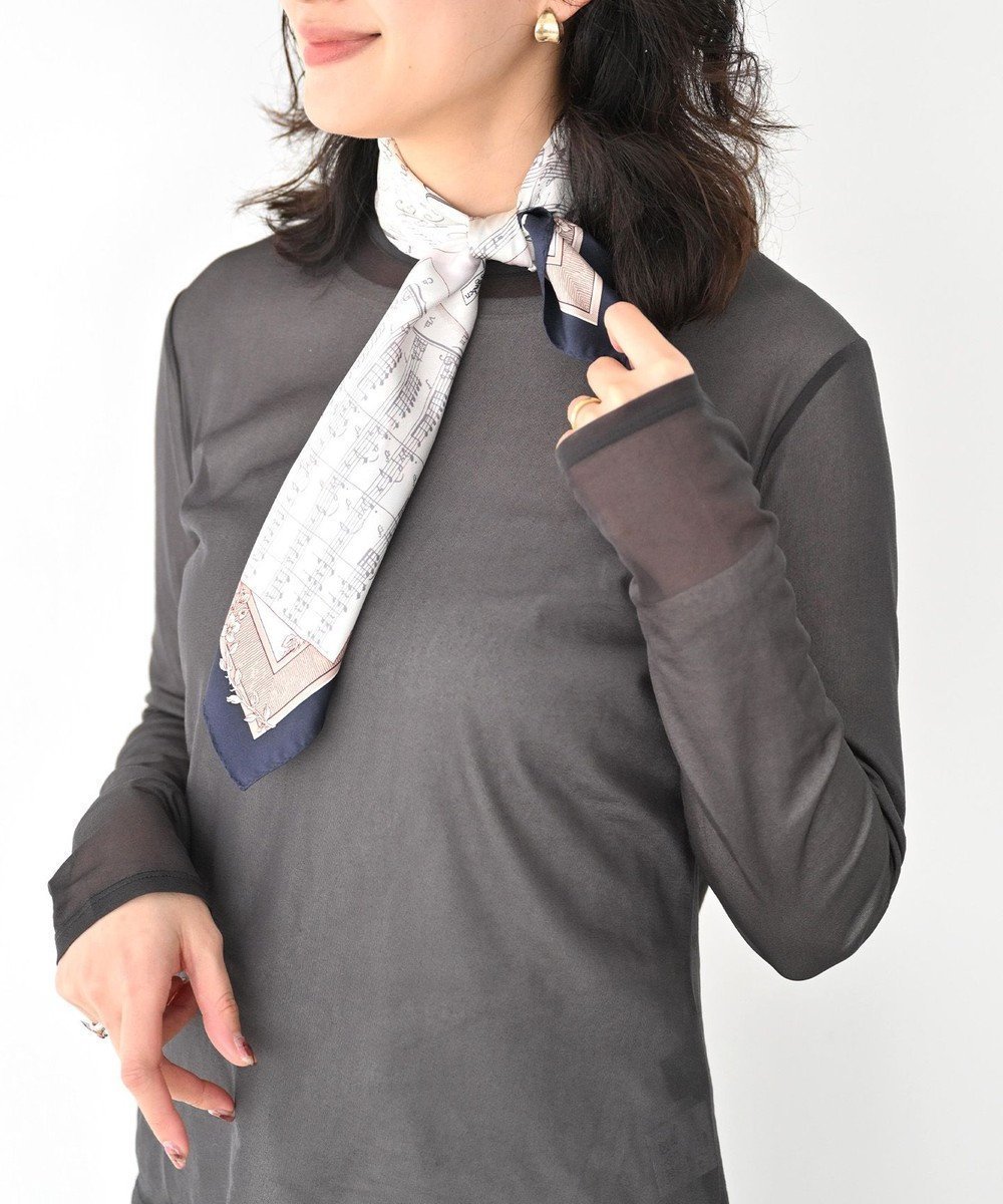 【マルカオリジナル/Marca originals】の【伝統横濱スカーフ】モーツァルト 小判 シルクツイル スカーフ インテリア・キッズ・メンズ・レディースファッション・服の通販 founy(ファニー) 　ファッション　Fashion　レディースファッション　WOMEN　おすすめ　Recommend　コンパクト　Compact　シルク　Silk　スカーフ　Scarf　ストール　Stall　ハンカチ　Handkerchief　バンダナ　Bandana　プリント　Print　モチーフ　Motif　リボン　Ribbon　ネイビー|ID: prp329100004535755 ipo3291000000032052936