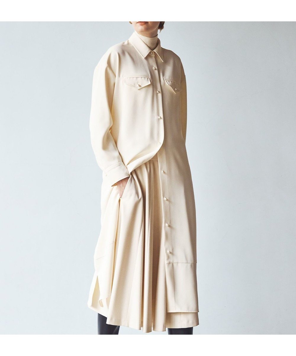 【組曲/KUMIKYOKU】の【サッシュベルト付き】パールボタンシャツワンピース 人気、トレンドファッション・服の通販 founy(ファニー) 　ファッション　Fashion　レディースファッション　WOMEN　ワンピース　Dress　シャツワンピース　Shirt Dresses　ベルト　Belts　ギャザー　Gather　スリット　Slit　ドレープ　Drape　バランス　Balance　パール　Pearl　フラップ　Flap　ベスト　Vest　ボックス　Box　ボトム　Bottom　羽織　Haori　ロング　Long　A/W・秋冬　Aw・Autumn/Winter・Fw・Fall-Winter　再入荷　Restock/Back In Stock/Re Arrival　 other-1|ID: prp329100004535768 ipo3291000000032148730