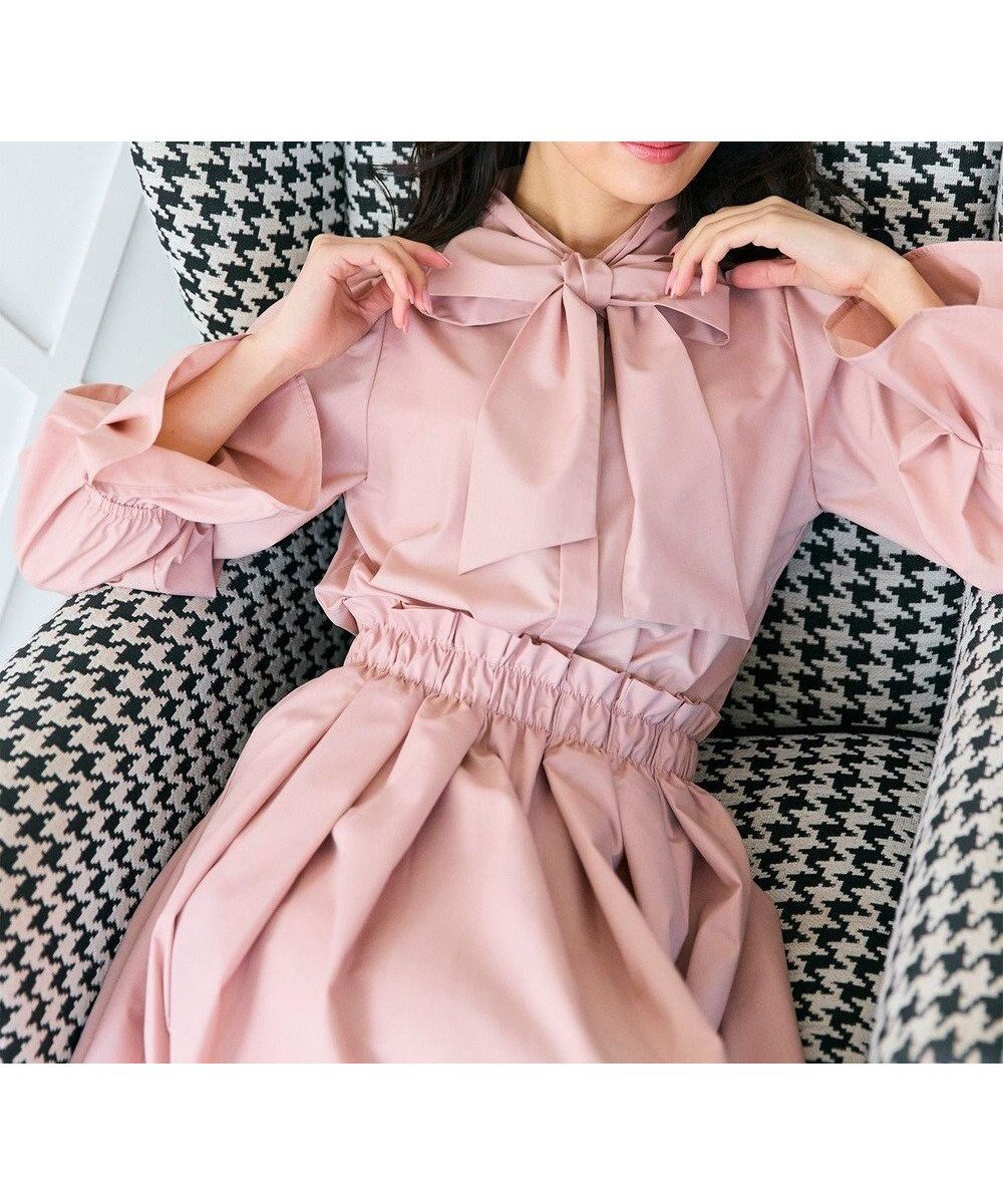 【フェルゥ/Feroux】の【キレイ見えセットアップ対応】リボンタイ ブラウス インテリア・キッズ・メンズ・レディースファッション・服の通販 founy(ファニー) 　ファッション　Fashion　レディースファッション　WOMEN　トップス・カットソー　Tops/Tshirt　シャツ/ブラウス　Shirts/Blouses　セットアップ　Setup　トップス　Tops　インナー　Inner　春　Spring　ストライプ　Stripe　セットアップ　Set Up　トレンド　Trend　フェミニン　Feminine　無地　Plain Color　リボン　Ribbon　ロング　Long　S/S・春夏　Ss・Spring/Summer　夏　Summer　ピンク系|ID: prp329100004535776 ipo3291000000032053025