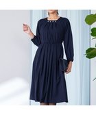 【ティアクラッセ/Tiaclasse】の【洗える】タックパールワンピース ネイビー|ID: prp329100004535809 ipo3291000000034757909