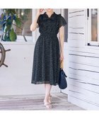 【ティアクラッセ/Tiaclasse】の【洗える】花柄ボウタイフレアワンピース ブラック|ID: prp329100004535818 ipo3291000000032053273