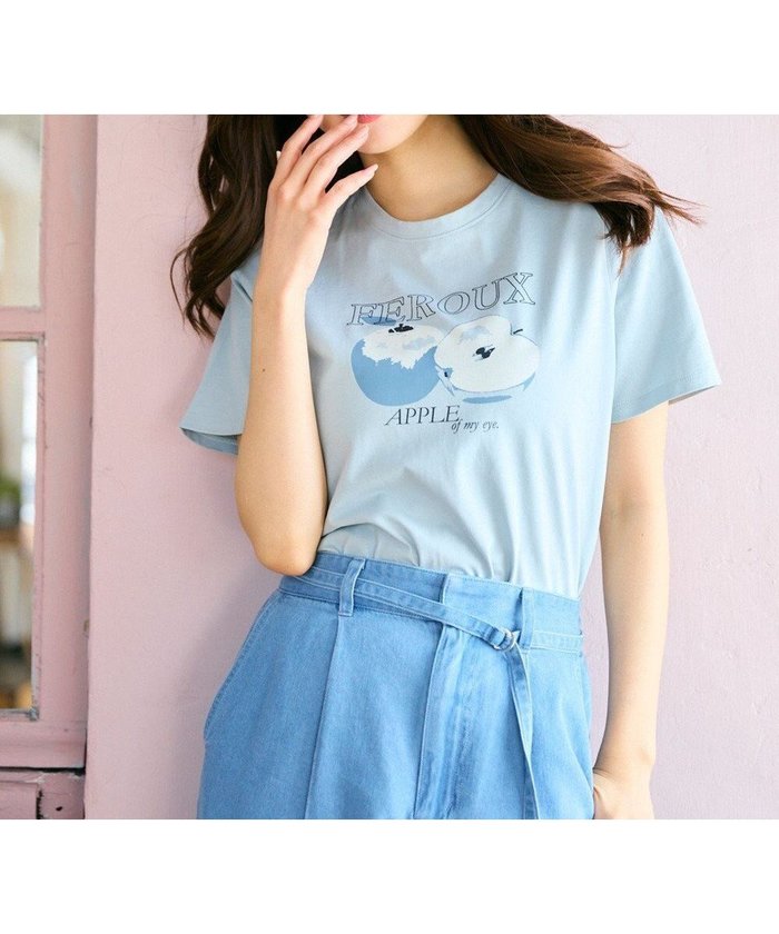 【フェルゥ/Feroux】の【洗える】フルーツモチーフプリント Tシャツ インテリア・キッズ・メンズ・レディースファッション・服の通販 founy(ファニー) https://founy.com/ ファッション Fashion レディースファッション Ladies' Fashion Online トップス・カットソー Tops/Tshirt シャツ/ブラウス Shirts/Blouses ロング / Tシャツ T-Shirts カットソー Cut and Sewn インナー Inner カットソー Cut And Sew カーディガン Cardigan シルケット Mercerization フェミニン Feminine プリント Print ボトム Bottom モチーフ Motif 夏 Summer 春 Spring S/S・春夏 Ss・Spring/Summer 洗える Washable |ID: prp329100004535904 ipo3291000000032661232