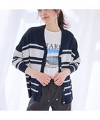 【エニィファム/any FAM】の【洗濯機可/UVカット/接触冷感】クールタッチボクシーカーディガン ネイビー×オフ|ID: prp329100004535909 ipo3291000000032638888