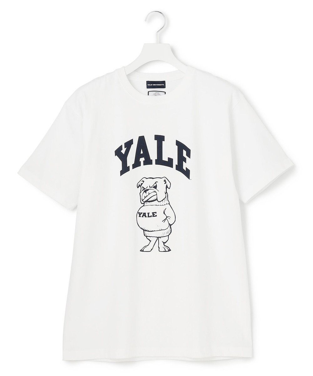 【ジェイプレスヨークストリート/J.PRESS YORK STREET】の【UNISEX】YALEアーチロゴTシャツ インテリア・キッズ・メンズ・レディースファッション・服の通販 founy(ファニー) 　ファッション　Fashion　レディースファッション　Fashion for Women　トップス・カットソー　Cut & Sew Tops　シャツ・ブラウス・オフィスカジュアル　Elegant Blouses & Button-Ups　ロングTシャツ・Tシャツ　Longline T-Shirts & Tees　カットソー・ベーシックTシャツ　Cut-and-Sewn Tops / Stretch Tees & Basics　ユニセックス　Unisex, Genderless　おすすめ　Recommended / Our Picks　アメリカン　American Style　インナー　Innerwear　カットソー　Cut and Sewn Top　コラボ　Collaboration, Collab　人気　Popular, Best Seller　夏　Summer　春　Spring　S/S・春夏　SS, Spring/Summer, Warm Season　ホワイト系|ID: prp329100004535916 ipo3291000000033529695