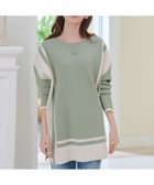 【ティアクラッセ/Tiaclasse】の【新色追加・洗える】配色ニットチュニック ミント×アイボリー|ID: prp329100004535922 ipo3291000000035511138