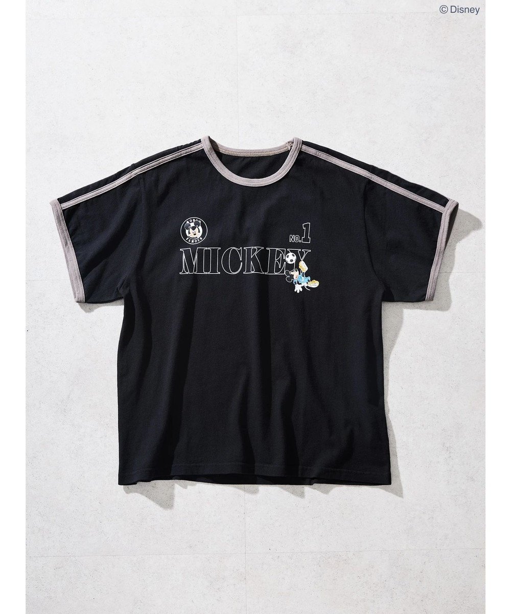 【アメリカンホリック/AMERICAN HOLIC】のラインTシャツ Black/Disney インテリア・キッズ・メンズ・レディースファッション・服の通販 founy(ファニー) 　ファッション　Fashion　レディースファッション　Fashion for Women　トップス・カットソー　Cut & Sew Tops　シャツ・ブラウス・オフィスカジュアル　Elegant Blouses & Button-Ups　ロングTシャツ・Tシャツ　Longline T-Shirts & Tees　カットソー・ベーシックTシャツ　Cut-and-Sewn Tops / Stretch Tees & Basics　カットソー　Cut and Sewn Top　サッカー　Seersucker, Summer Fabric　デニム　Denim, Jeans Material　トレンド　Trend, Trending Now　フロント　Front, Front Design　プリント　Print, Printed Pattern　夏　Summer　春　Spring　S/S・春夏　SS, Spring/Summer, Warm Season　Black|ID: prp329100004536001 ipo3291000000033680514