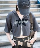 【ウィゴー/WEGO】のスターロゴ半袖ジップパーカー ダークグレー|ID: prp329100004536070 ipo3291000000032054629