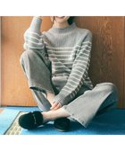 【エニィ スィス/any SiS】の【洗える】ハイネックボーダー ニット ライトグレー×アイボリーボーダー|ID: prp329100004536082 ipo3291000000032580174