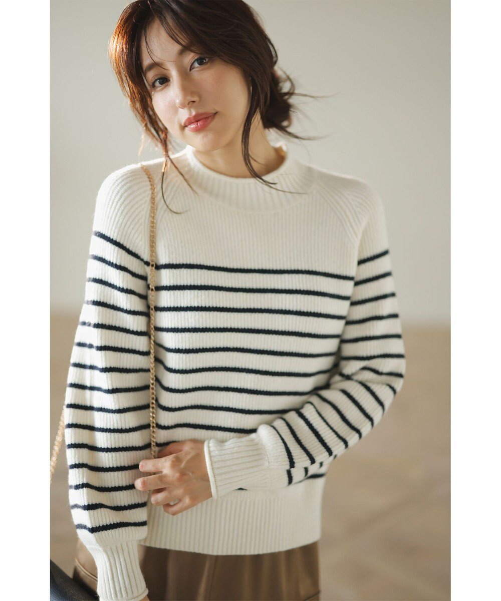 【エニィ スィス/any SiS】の【洗える】ハイネックボーダー ニット 人気、トレンドファッション・服の通販 founy(ファニー) 　ファッション　Fashion　レディースファッション　Fashion for Women　トップス・カットソー　Cut & Sew Tops　ニット　Knit Tops & Sweaters　アンゴラ　Angora Knitwear　セーター　Sweater, Knitwear　ハイネック　High Neck, Mock Neck　ボーダー　Border, Stripe　エレガント 上品　Elegant　洗える　Machine Washable　A/W・秋冬　Autumn/Winter　軽量　Lightweight, Ultra Light　 other-1|ID: prp329100004536082 ipo3291000000034484557