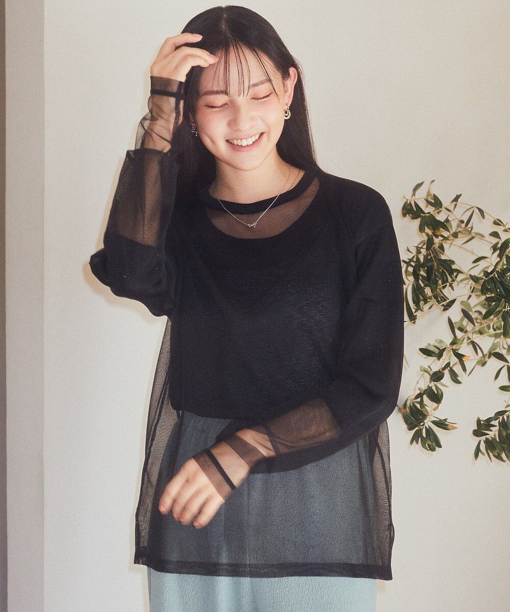 【アースミュージックアンドエコロジー/earth music&ecology】のラメシアースリーブプルオーバー 人気、トレンドファッション・服の通販 founy(ファニー) 　ファッション　Fashion　レディースファッション　WOMEN　トップス・カットソー　Tops/Tshirt　シャツ/ブラウス　Shirts/Blouses　ロング / Tシャツ　T-Shirts　プルオーバー　Pullover　カットソー　Cut and Sewn　エアリー　Airy　カットソー　Cut And Sew　ストレッチ　Stretch　チュール　Tulle　ドッキング　Docking　ポケット　Pocket　夏　Summer　春　Spring　S/S・春夏　Ss・Spring/Summer　 other-1|ID: prp329100004536154 ipo3291000000032191302