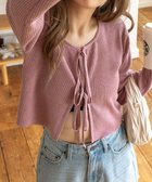 【ウィゴー/WEGO】のリボンリブカーディガン ピンク|ID: prp329100004536258 ipo3291000000033680649
