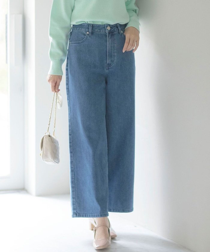 【組曲/KUMIKYOKU】のライトデニム セミワイドパンツ インテリア・キッズ・メンズ・レディースファッション・服の通販 founy(ファニー) https://founy.com/ ファッション Fashion レディースファッション Fashion for Women パンツ Pants & Trousers デニムパンツ・ジーンズ・美脚デニム Denim Jeans & Pants シルバー Silver, Metallic Silver ジャケット Jacket, Outerwear ストレッチ Stretch, Stretchy Fabric デニム Denim, Jeans Material トレンド Trend, Trending Now バランス Balance, Style Balance ブリーチ Bleach, Washed Finish ポケット Pocket, Pocket Detail A/W・秋冬 Autumn/Winter S/S・春夏 SS, Spring/Summer, Warm Season 夏 Summer エレガント 上品 Elegant |ID: prp329100004536280 ipo3291000000035608615